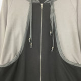 Block Cutout Hoodie Zip-Up