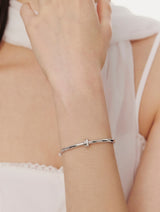 26SS★ [Premium Plating] H-Link AB(W) Single-Line Pave Bangle