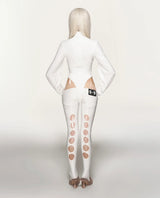 “Sculpted White Cyber Cut-Out Pants”