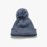  Twister Star Stripe Pom Beanie  - Blue