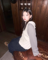 (2color) Waffle Raglan Hood Cardigan