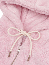 Women's Fake Fur Hooded Zip-Up Pink (FCE4ZP552W)