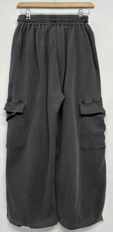 KOREAN 🧇 WAFFLE PUNCHING 🧇 LOOSE HIP CARGO BALLOON WIDE LONG PANTS 🩵🍓🩶 - 3 COLORS