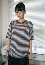 26SS★ Cat Stripe Ringer Tee