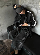 Lightweight High-Neck Side Track Wind Jacket 4color