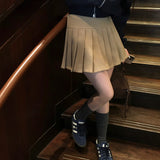 [Bellidmade/4color] ハイティーンペンダントハーフプリーツスカート