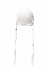  KNIT BRAID BEANIE . WHITE
