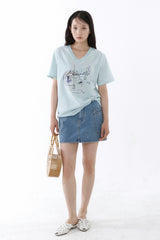 ギャラクシーVネックTシャツ_アイスミント