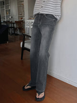 +5cm Grayish Blue Stone Bootcut Denim Pants (236)