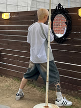 ダイイングウォッシングデニムハーフパンツ