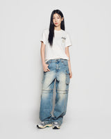 25FW WOMAN ファジーフォントドラゴン半袖Tシャツ