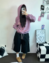 SIDE PINTUCK TRACK BALLOON BERMUDA PANTS ❤🤎🖤🩶🩷6COLOR