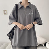 アトレカラーハーフジップショートスリーブTシャツ (3 colors) H&L