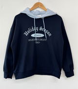 COLORATION VACATION HOODIR T SHIRT💙🤍🖤3COLOR