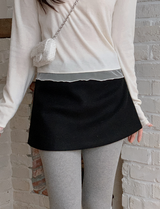 Winter Wool A-line Mini Skirt (5color)
