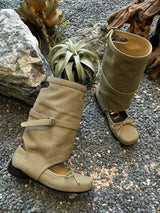 Square-Toe Ballet Flats Bow Sandal Boots