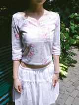 VINTAGE ROSE 3/4 T-SHIRT IVORY