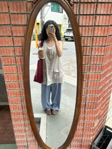 Seersucker Elastic Waist Pants