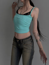 lace bra layered top (2color)