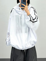 mesh track hooded jacket
