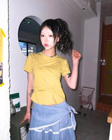 (3color) フラワー シャーリング ショートスリーブ Tシャツ