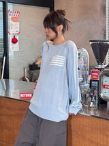 FLAG BOATNECK KNIT LIGHT BLUE