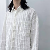 Textured Grid Crinkle Shirt