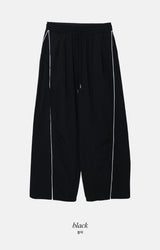 #KD Nylon Line Banding Wide Track Pants (3color)