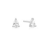 Raindrop Shape 925 Silver + 14k gold plating Stud Earring E056-01H