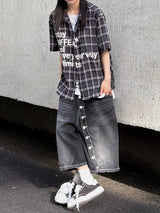 stay check cropped shirt