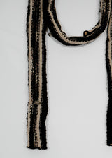 Knit Long Muffler_Black&Beige