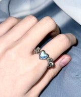 Blue Heart Unique Ring
