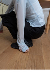 リンクルメッシュカーディガン ブルー