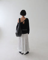 Buckle backless off-shoulder sweatshirt