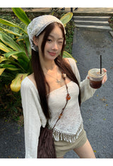  Tassel France Lace  Pad Tube Top