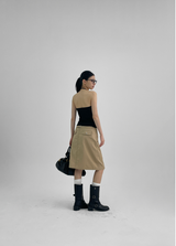 [MADE] Kipki Buckle Cotton Midi Skirt