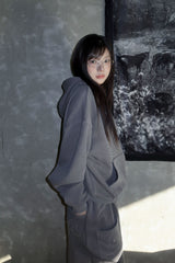 SYMBOL STUD PIGMENT SWEAT PT CHARCOAL