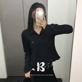 Tweety Frill Collar Polka Dot Long Sleeve T-Shirt