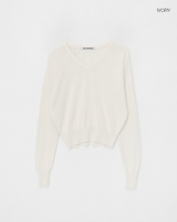 [MADE] スムースコットンVネックニット (Cotton 85%)