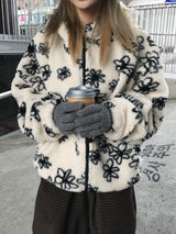 Cartoon Flower Poggle Hooded Zip-up (3c)