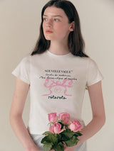 ローラリボンハーフTシャツ ホワイト