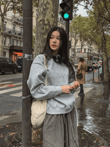 Art wool patch sweatshirt