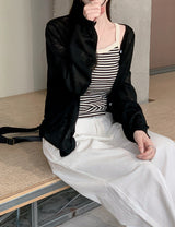 Cozy Border Cotton Rib Sleeveless (4color)