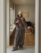 [Mink Brushed] Lotri Velvet Corduroy Crop Hoodie