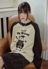 Hush Bear Raglan Pullover Knit