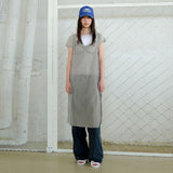 キャップバストシャーリングドレス gray