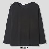 Neutral Basic U-Neck Long Sleeve T-Shirt