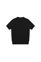 ケーブル ニット クルーネックTシャツ