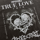 "TRUE LOVE" PRINTED S/S WASHED T-SHIRT