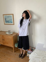 Ritsuka Dog Printing Loose Fit Short Sleeve Tee